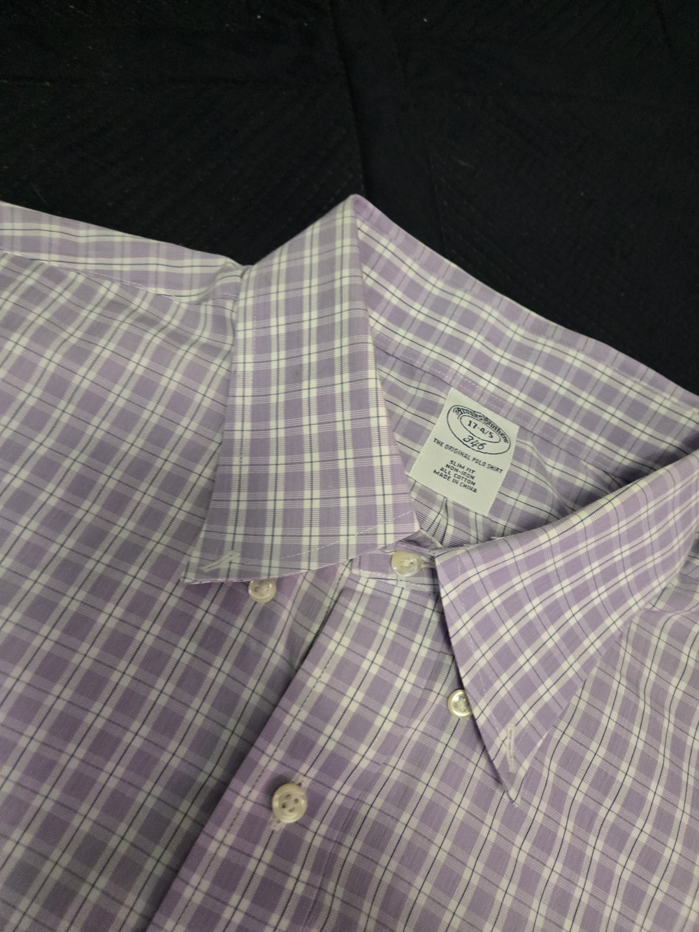 Brooks Brothers Lavender Plaid Button-Down Shirt